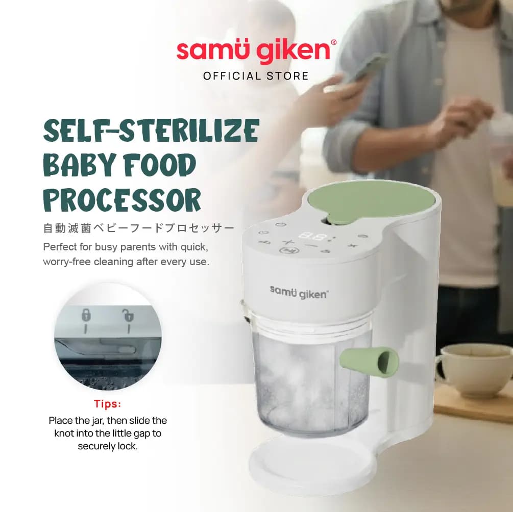 Self-sterilize baby food processor